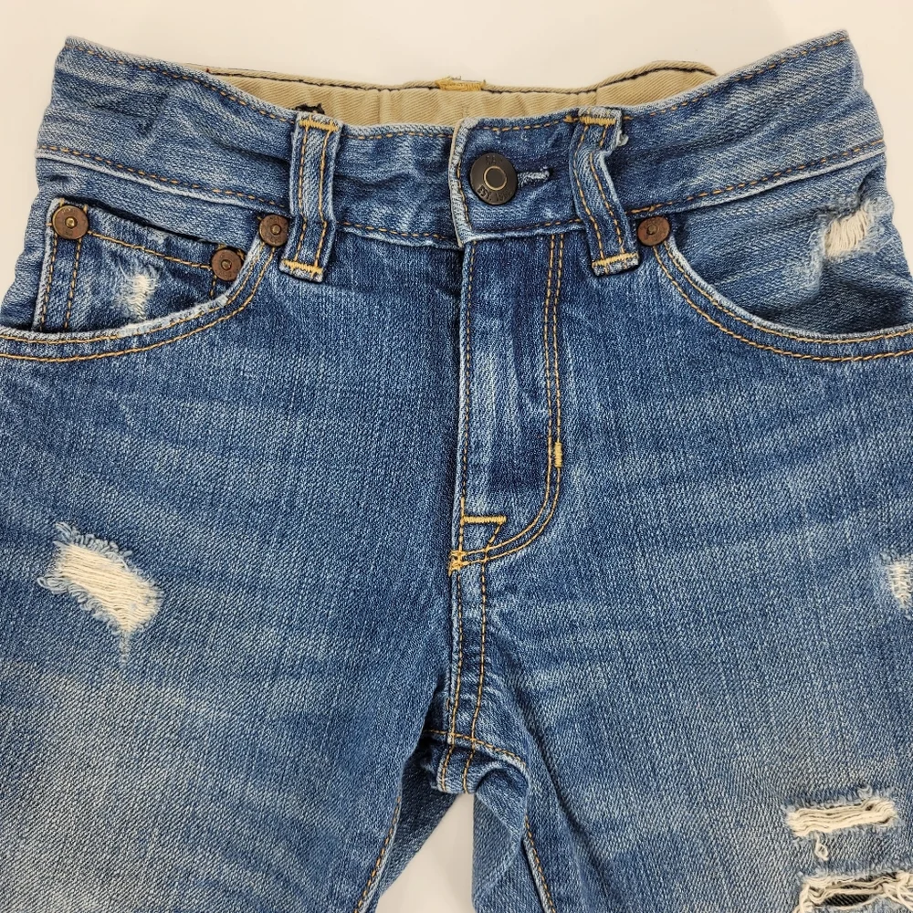 Gap Baby Toddler Jeans Distressed Straight Leg Denim Adjustable Waist Size 2T